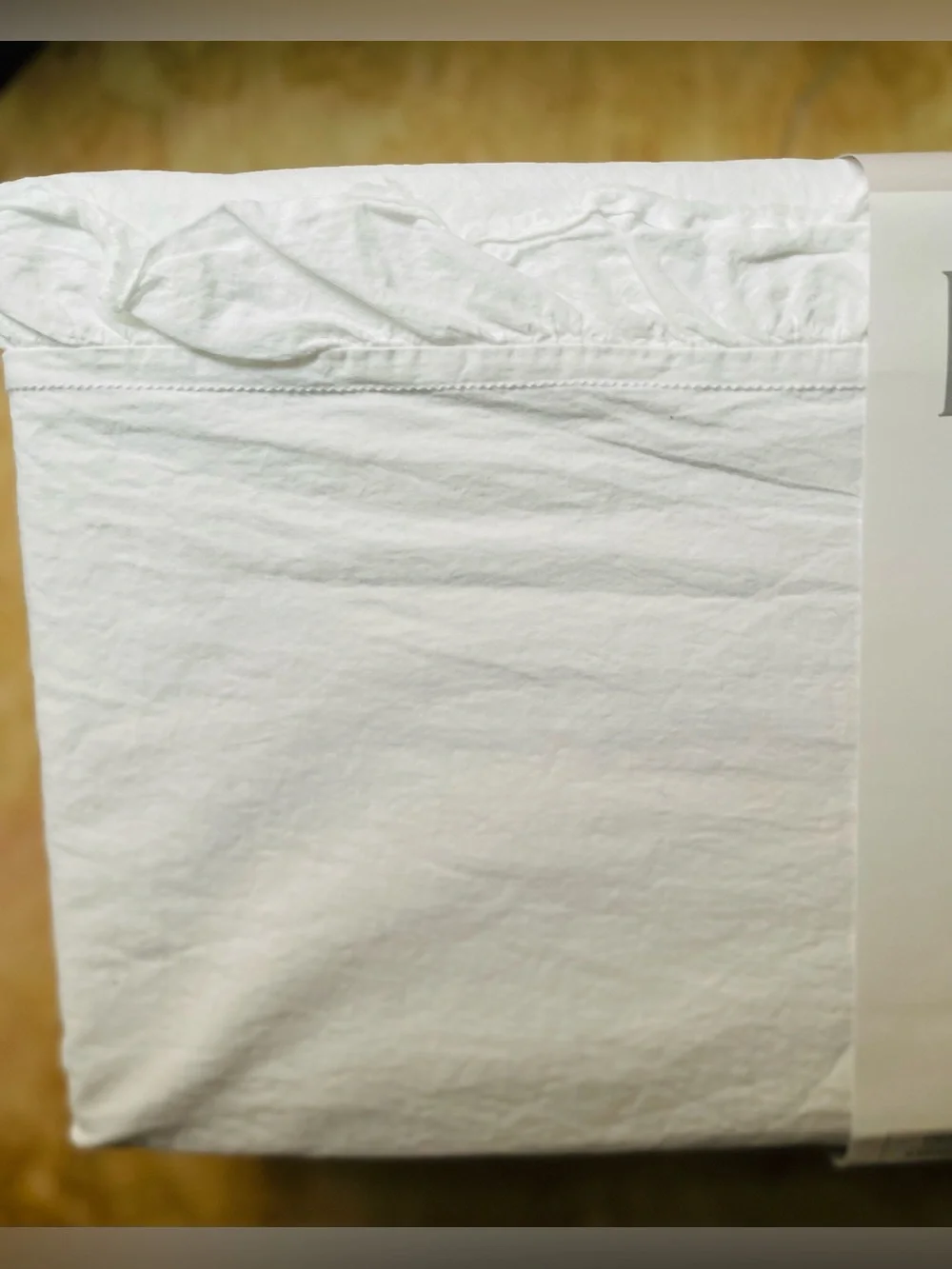 NWT PiuBelle Washed Percale Cotton 4Piece Queen Sheet Set Ruffled Shabby Cottage